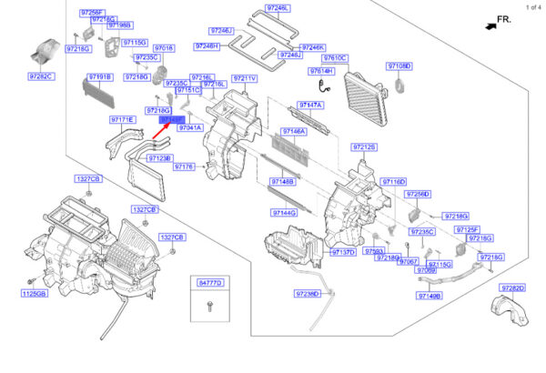 97151J9000 - Hyundai Kona MK1 Heating Foot Lever 97151J9000, Original Part