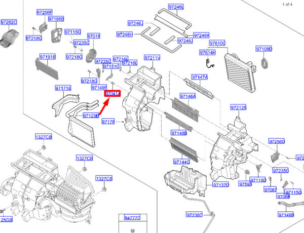 971521D000 - Hyundai Kona MK1 Heating/Ventilation Lever 971521D000, Original Part
