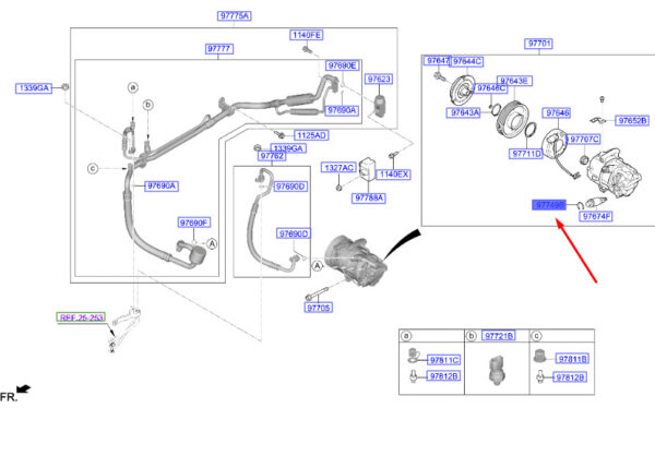 97683G8000 - Hyundai Tucson NX4 97683G8000 Air Conditioning Compressor Control Valve Fuse Ring