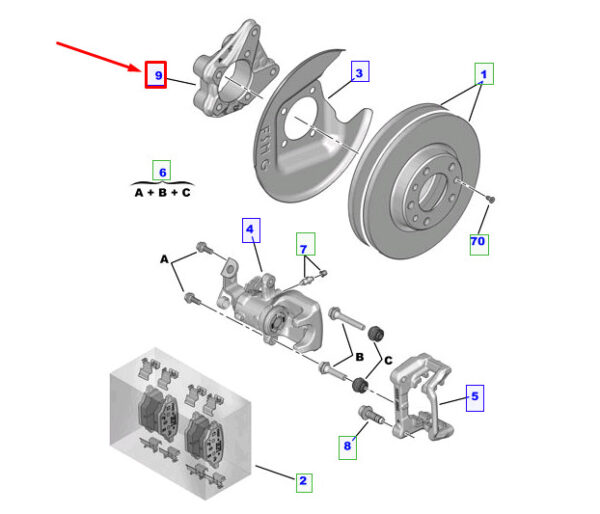 SU001A9546 - TOYOTA PROACE CITY MPV Brake Caliper Bracket Rear Left SU001A9546 NEW GENUINE